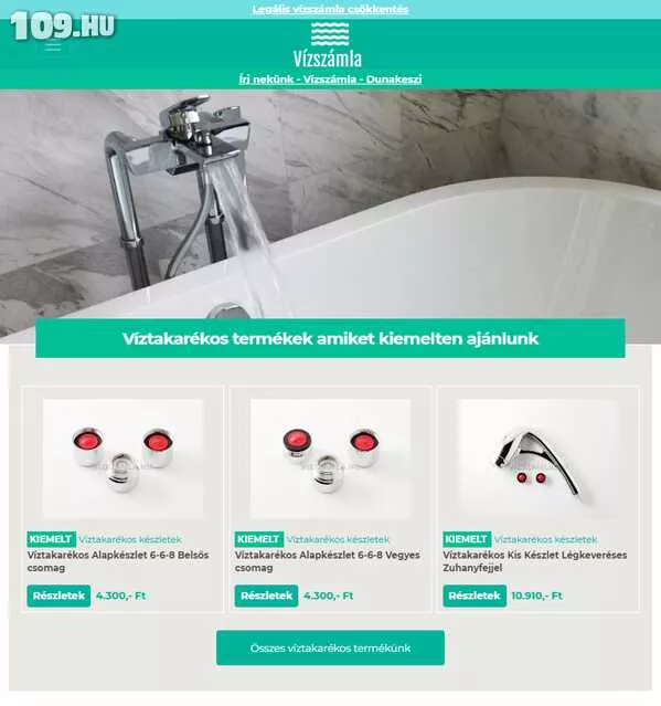 Vízszámla - Weboldal készítés Dunakeszi