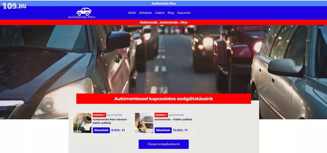 Autómentés Pécs - Weboldal készítés Pécs
