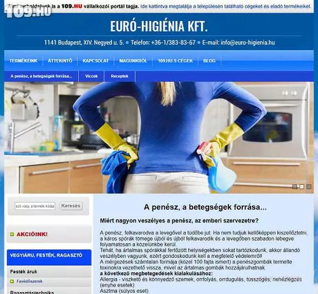 Euro Higiénia Kft. - Weboldal készítés Budapest