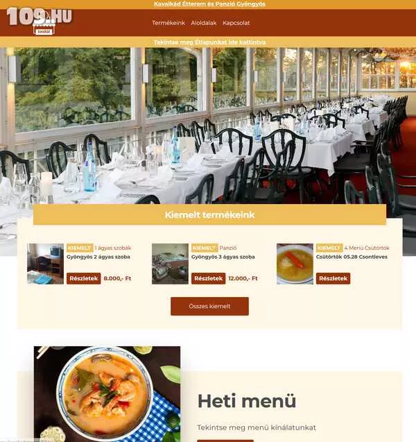 Kavalkád étterem - Weboldal készítés Gyöngyös