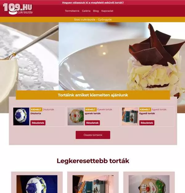 Sissy cukrászda - Weboldal készítés Gyöngyös