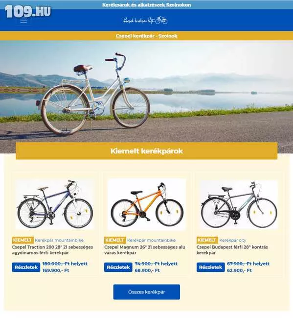 Csepel kerékpár - Weboldal készítés Szolnok